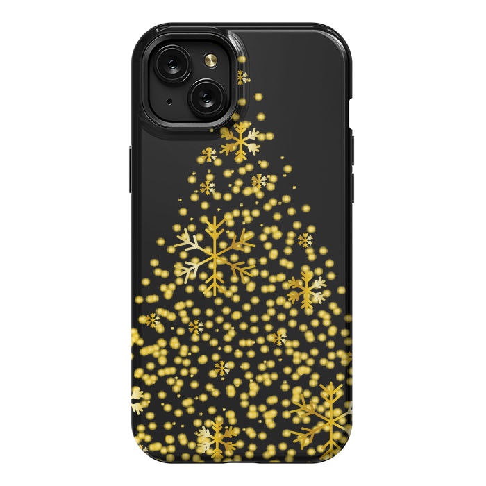 iPhone 15 Plus StrongFit golden christmas tree by haroulita