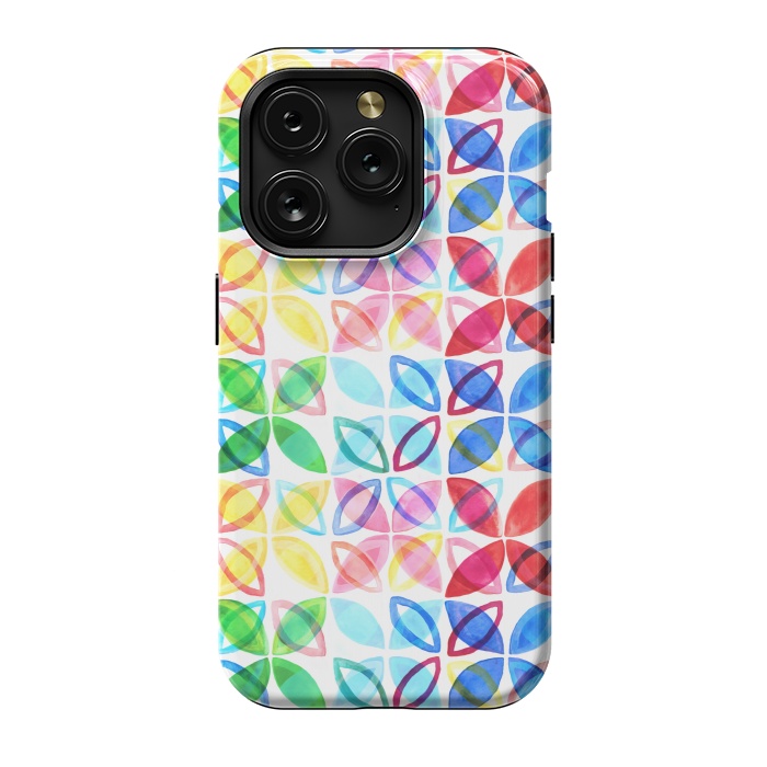 iPhone 15 Pro StrongFit Rainbow Watercolor Pattern  by Tigatiga