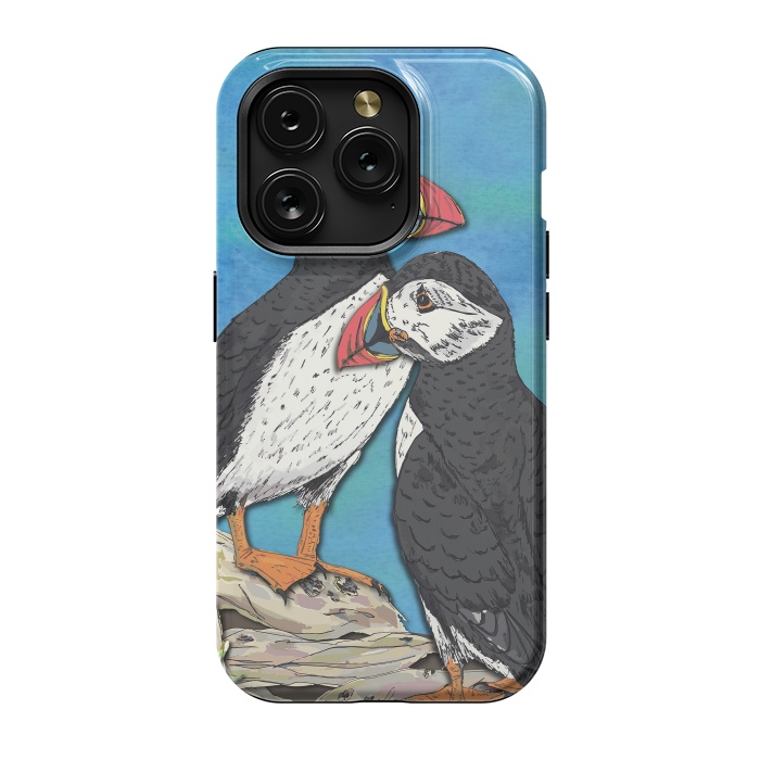 iPhone 15 Pro StrongFit Puffin Perfection by Lotti Brown