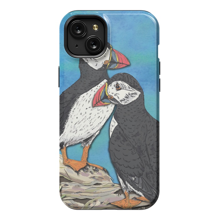 iPhone 15 Plus StrongFit Puffin Perfection by Lotti Brown
