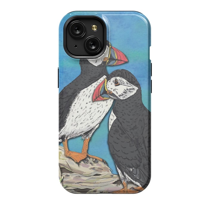 iPhone 15 StrongFit Puffin Perfection by Lotti Brown