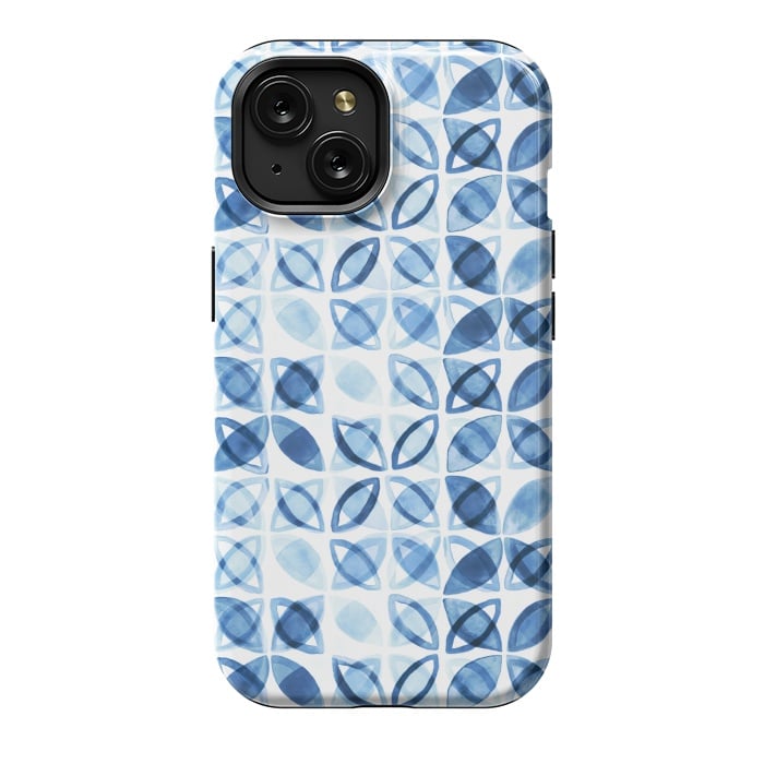 iPhone 15 StrongFit Blue Watercolor Pattern  by Tigatiga