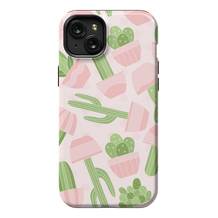 iPhone 15 Plus StrongFit funny cactus print by MALLIKA