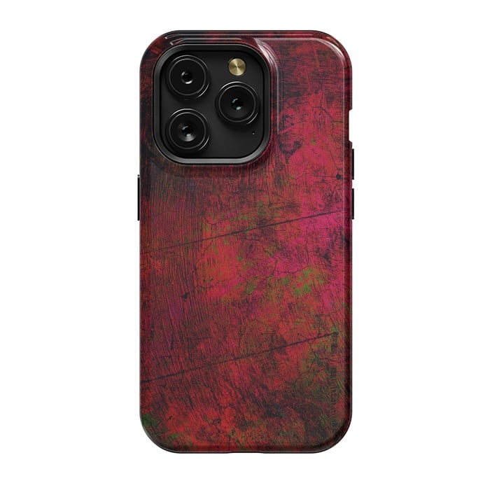 iPhone 15 Pro StrongFit Red abstract grunge textured design by Josie