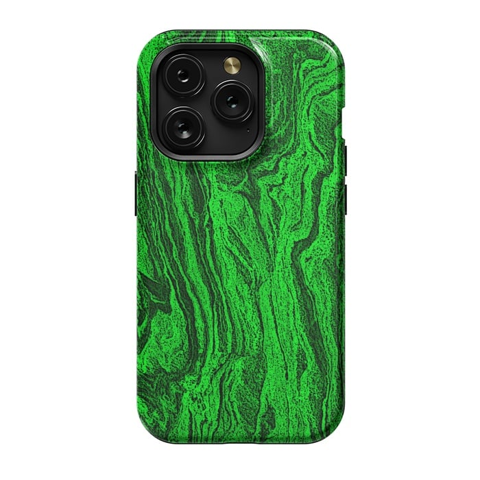 iPhone 15 Pro StrongFit Green marble textured design by Josie