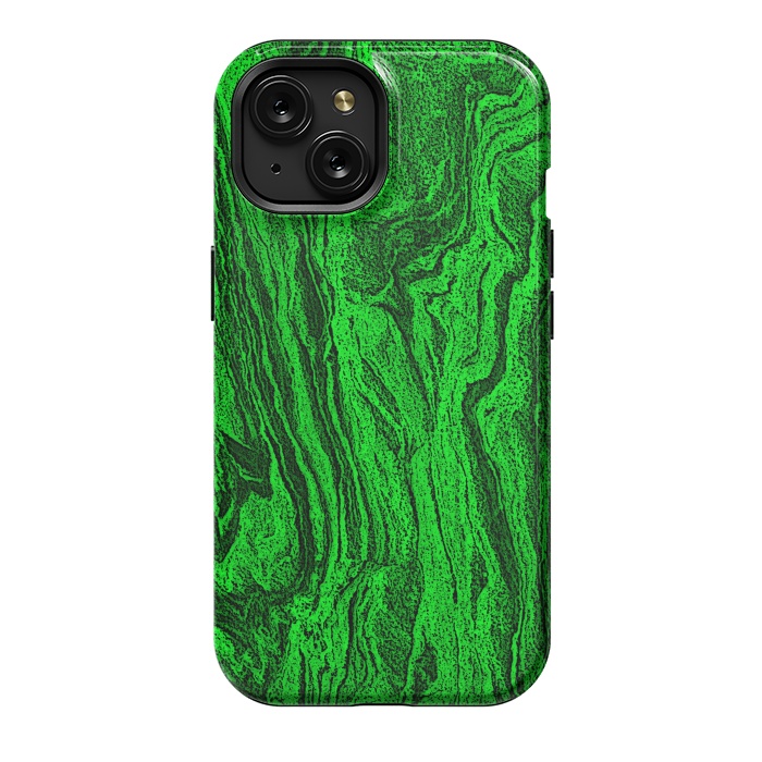 iPhone 15 StrongFit Green marble textured design by Josie