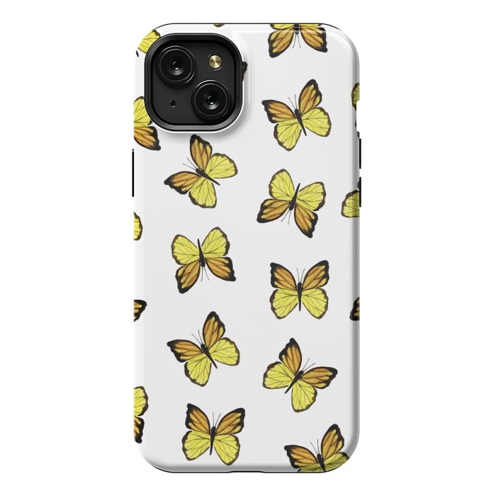 iPhone 15 Plus StrongFit Yellow butterflies by Julia Badeeva