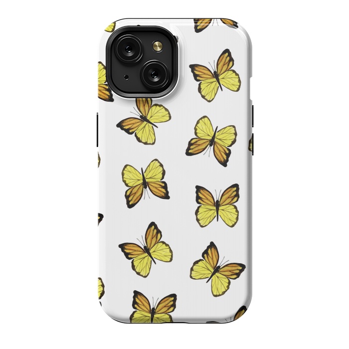 iPhone 15 StrongFit Yellow butterflies by Julia Badeeva