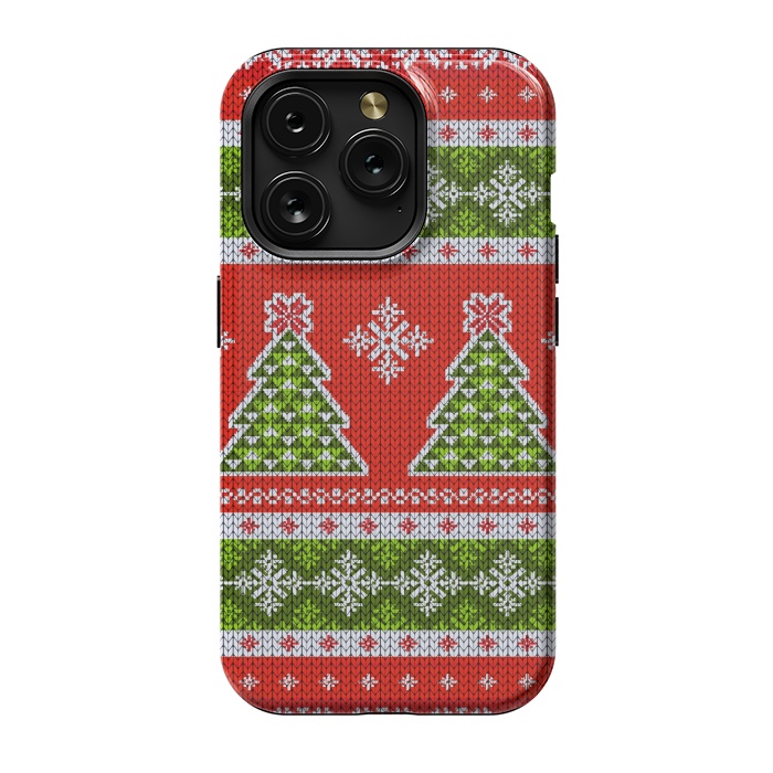 iPhone 15 Pro StrongFit Ugly christmas sweater pattern  by Winston