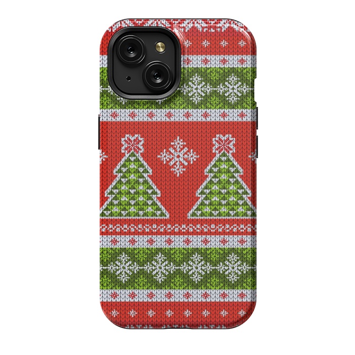 iPhone 15 StrongFit Ugly christmas sweater pattern  by Winston