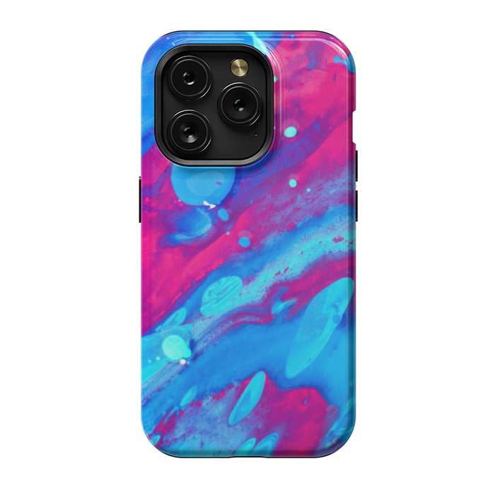 iPhone 15 Pro StrongFit Pink and blue abstract painting  by Winston