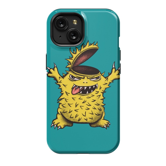 iPhone 15 StrongFit Crazy Brainless Chicken Monster Character by Boriana Giormova