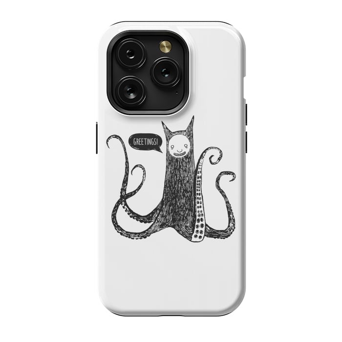 iPhone 15 Pro StrongFit Greetings from the kraken cat by Laura Nagel