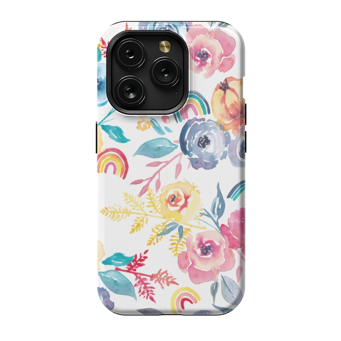 iPhone 15 Pro StrongFit Roses and Rainbows by gingerlique