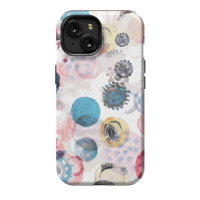 iPhone 15 StrongFit Colorful painted spots by Oana 