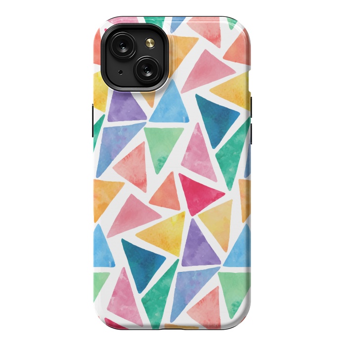 iPhone 15 Plus StrongFit multi colour triangle pattern by MALLIKA