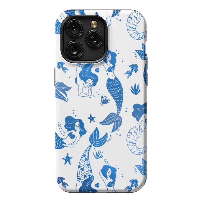 iPhone 15 Pro Max StrongFit blue mermaid pattern by MALLIKA
