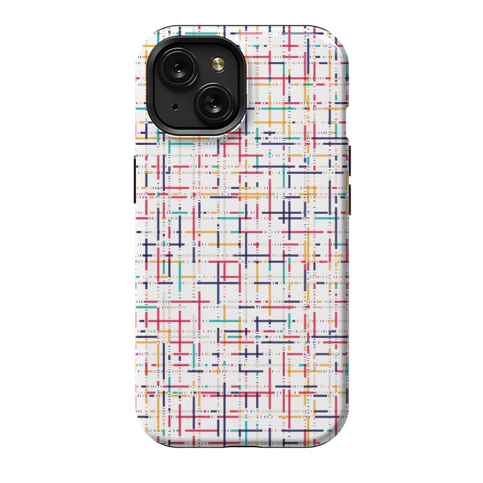 iPhone 15 StrongFit multi colour checks pattern by MALLIKA