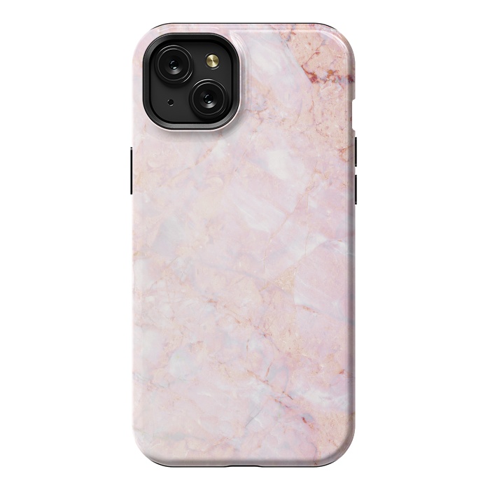 iPhone 15 Plus StrongFit Pastel pink elegant marble by Oana 