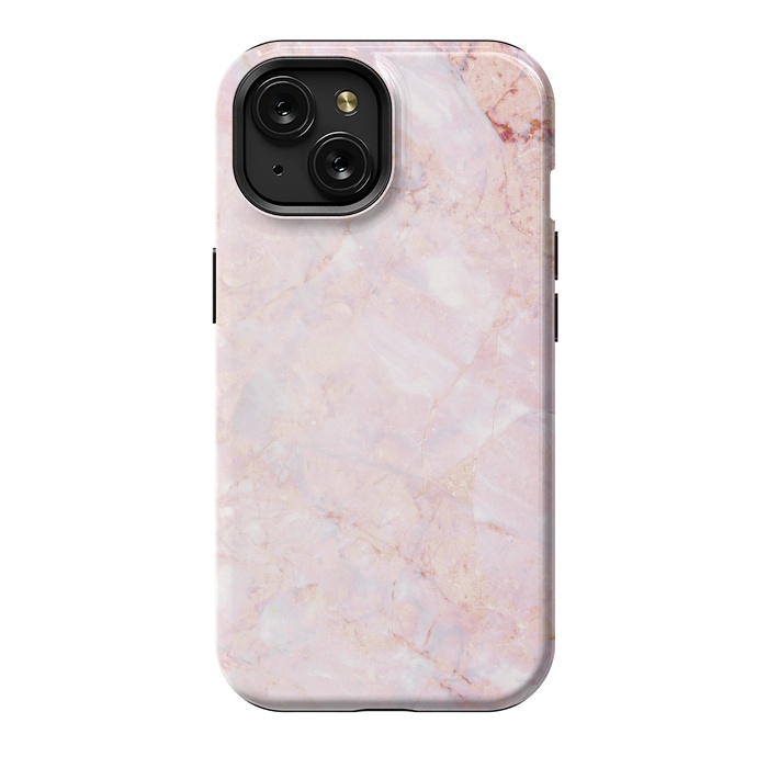 iPhone 15 StrongFit Pastel pink elegant marble by Oana 