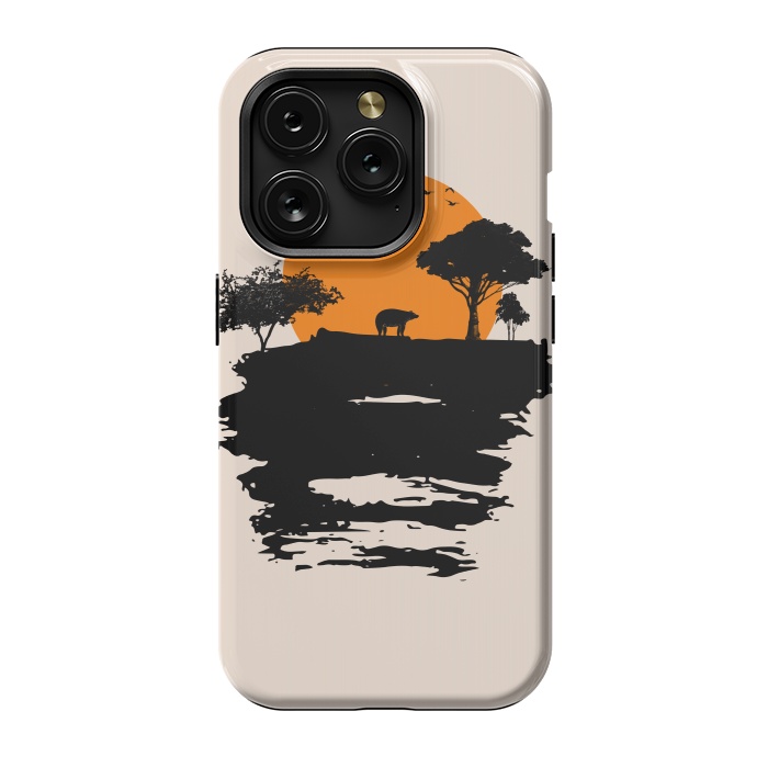 iPhone 15 Pro StrongFit Bear Travel on Mountain by Creativeaxle