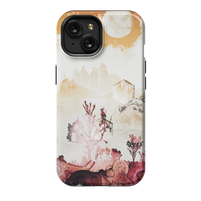 iPhone 15 StrongFit Desert oasis painted landscape by Oana 