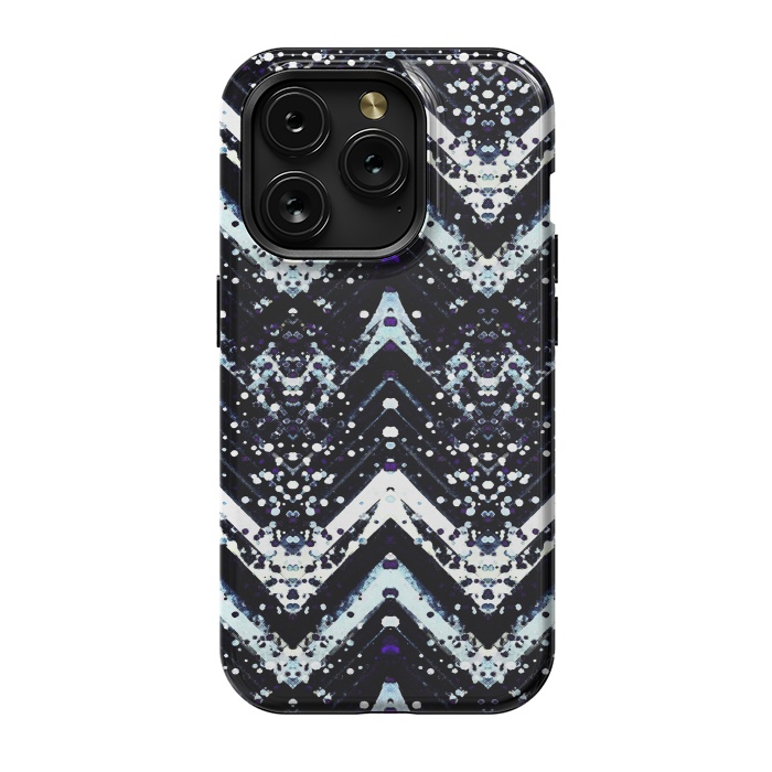 iPhone 15 Pro StrongFit Snowy mountains zigzag ethnic pattern by Oana 