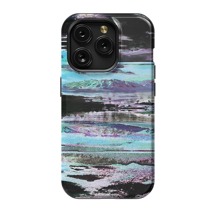 iPhone 15 Pro StrongFit Stylised blue purple mountain landscape by Oana 