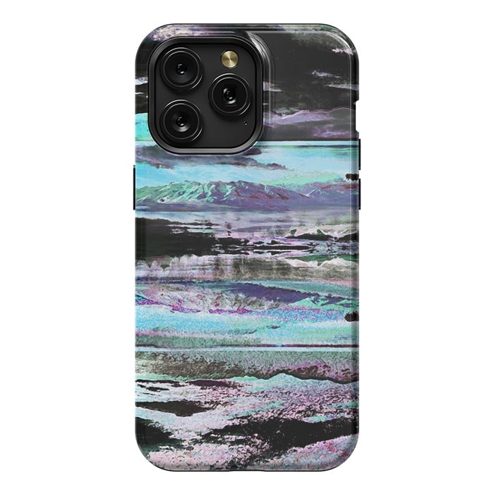 iPhone 15 Pro Max StrongFit Stylised blue purple mountain landscape by Oana 