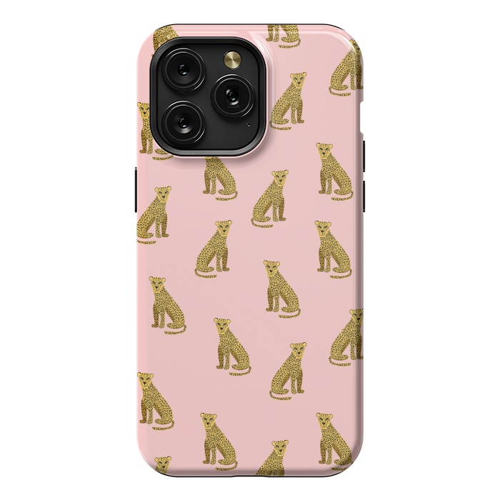 iPhone 15 Pro Max StrongFit Leopard. Pink pattern by Julia Badeeva