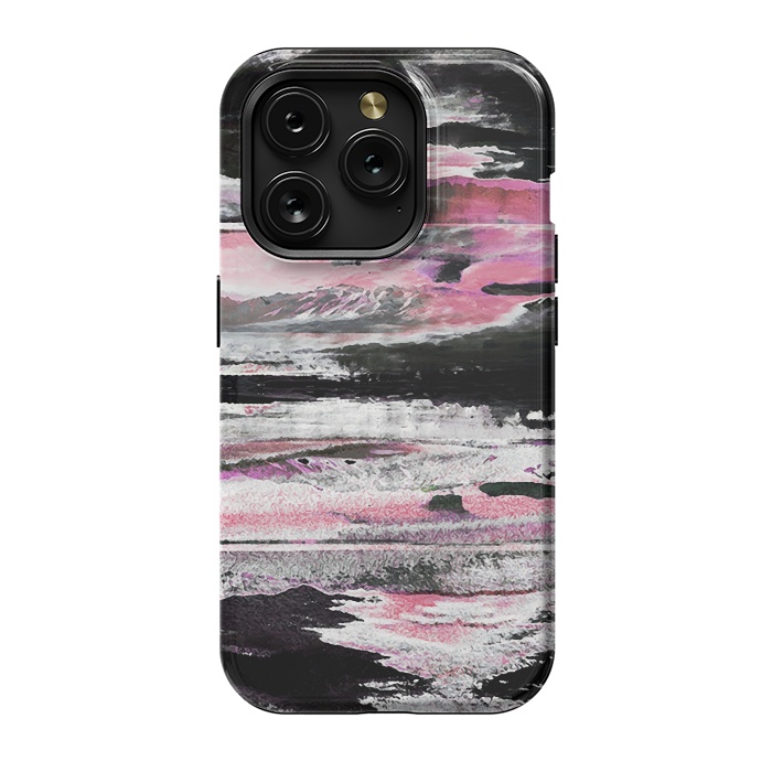 iPhone 15 Pro StrongFit Faded pink mountain sunset landscape by Oana 