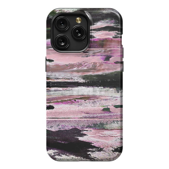 iPhone 15 Pro Max StrongFit Faded pink mountain sunset landscape by Oana 