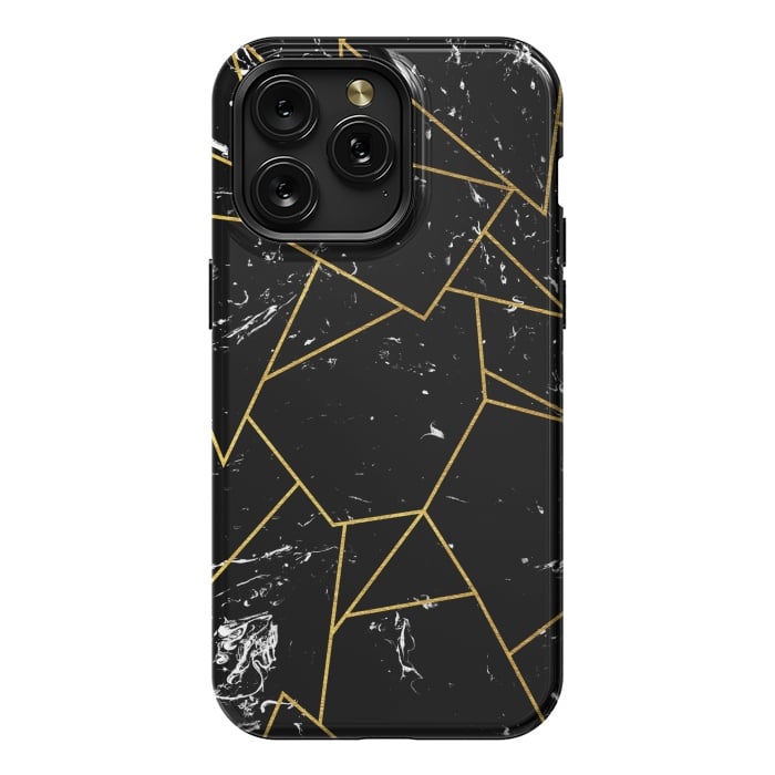 iPhone 15 Pro Max StrongFit Black marble by Julia Badeeva