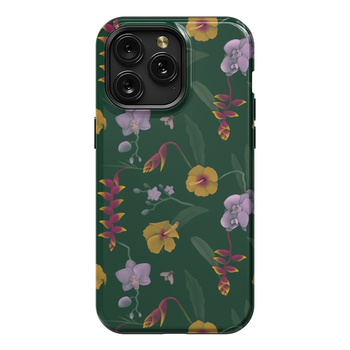iPhone 15 Pro Max StrongFit Heliconia & Hibiscus by Tishya Oedit