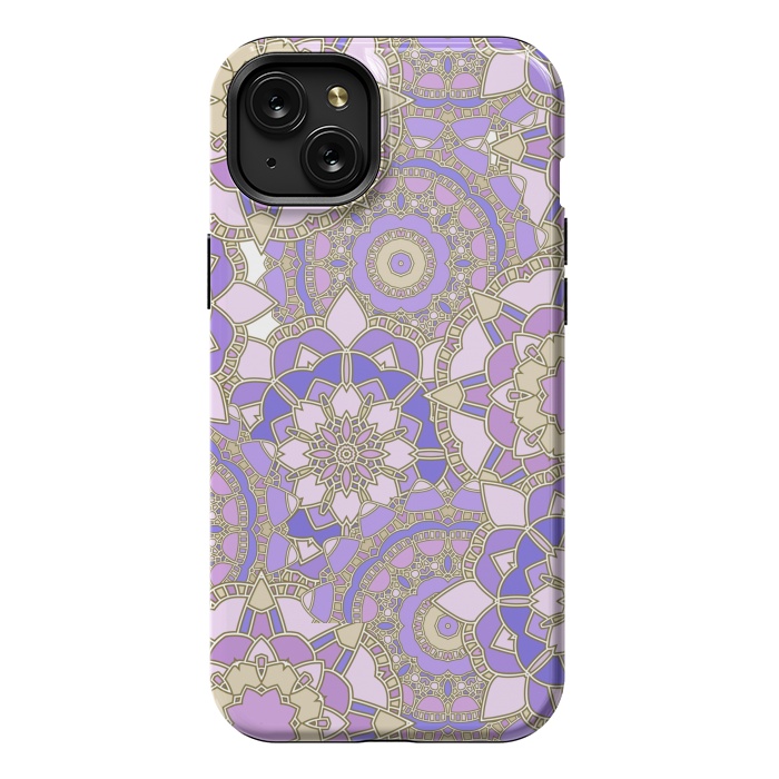 iPhone 15 Plus StrongFit Purple mosaic by Julia Badeeva