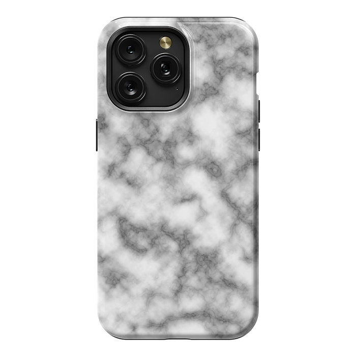 iPhone 15 Pro Max StrongFit Black and White Marble Texture by Julie Erin Designs