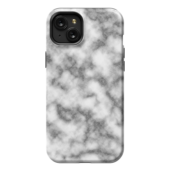 iPhone 15 Plus StrongFit Black and White Marble Texture by Julie Erin Designs
