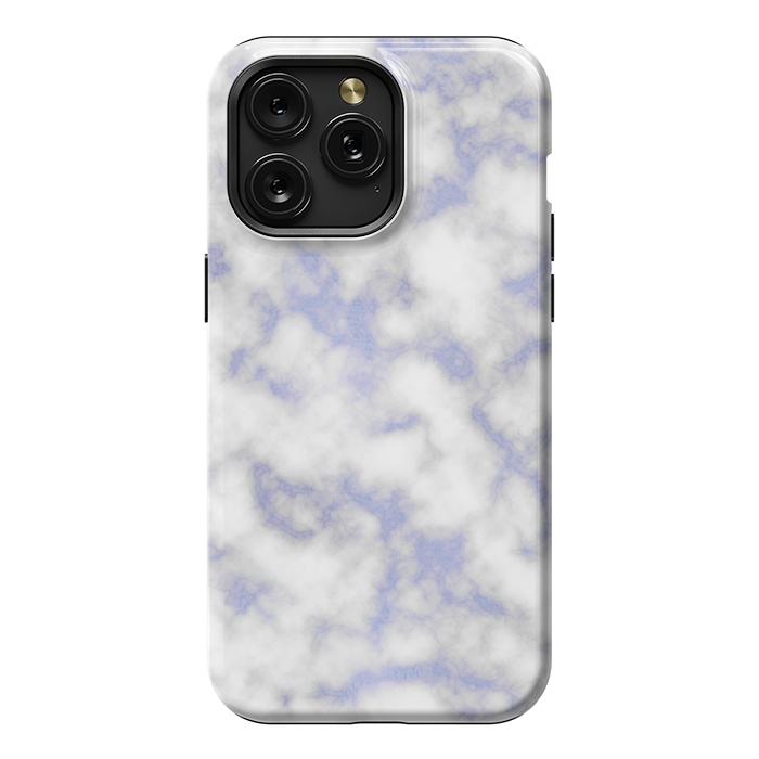 iPhone 15 Pro Max StrongFit Blue and White Marble Texture by Julie Erin Designs