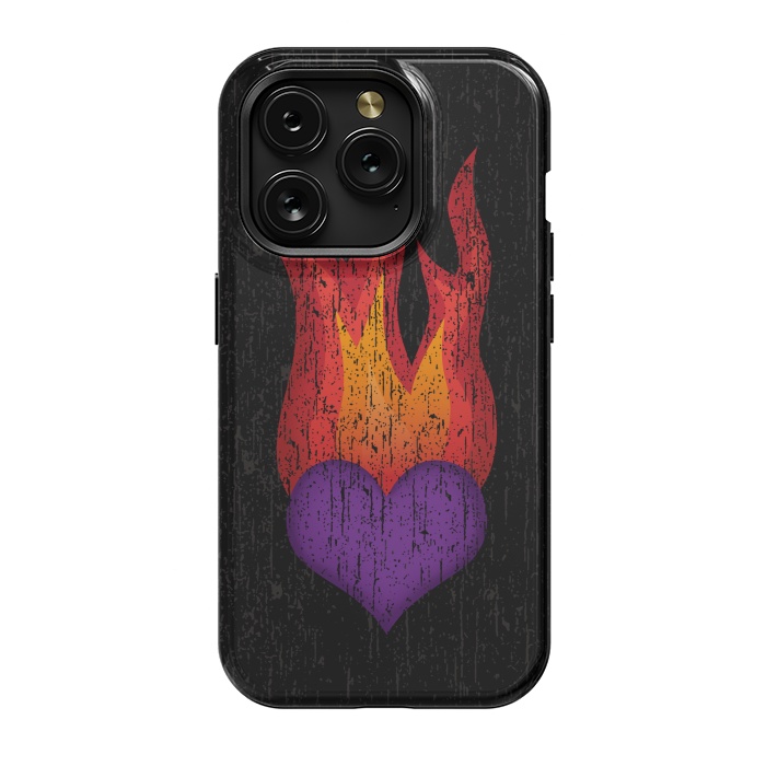 iPhone 15 Pro StrongFit Heart on Fire by Majoih