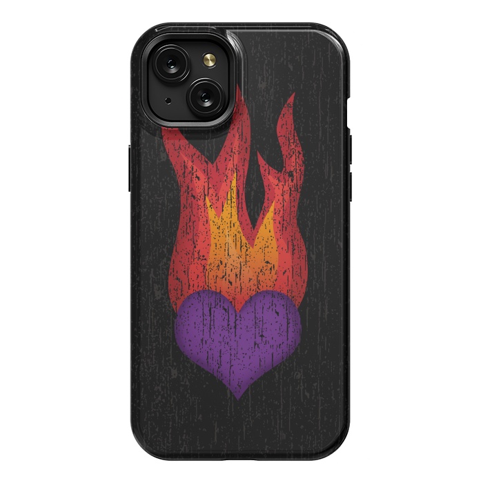 iPhone 15 Plus StrongFit Heart on Fire by Majoih