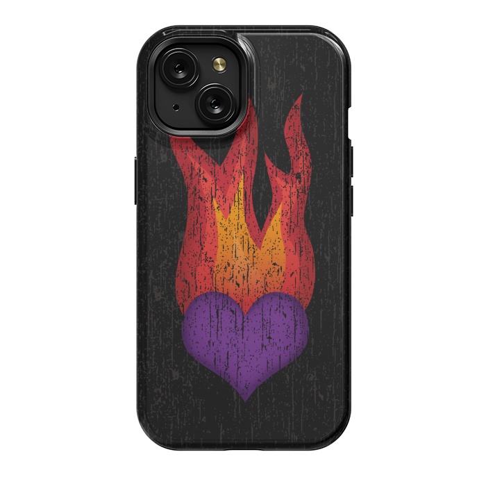 iPhone 15 StrongFit Heart on Fire by Majoih