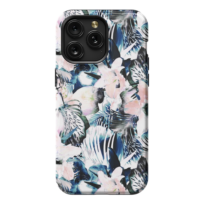 iPhone 15 Pro Max StrongFit Jungle leaves and flowers by Oana 