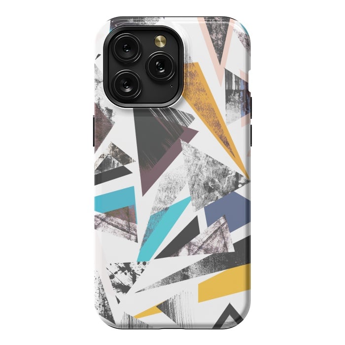 iPhone 15 Pro Max StrongFit Colorful textured triangles by Oana 