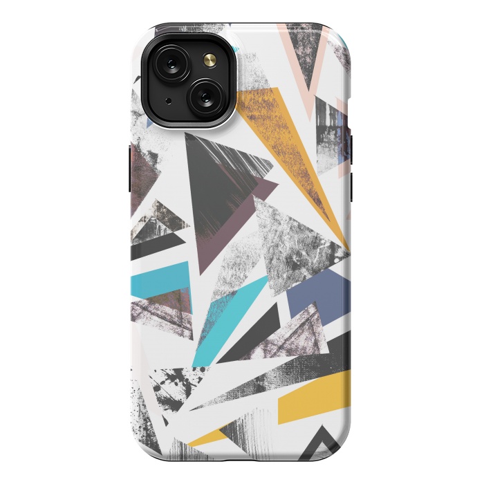 iPhone 15 Plus StrongFit Colorful textured triangles by Oana 
