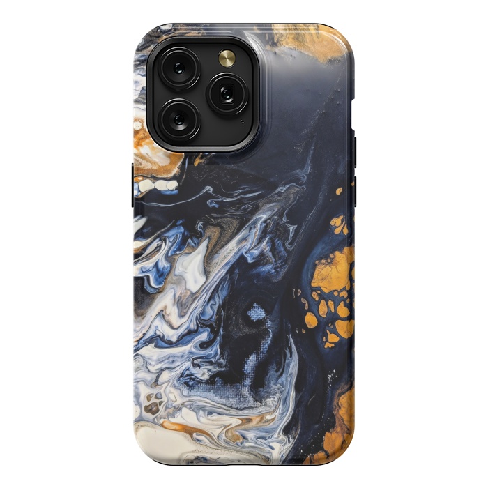 iPhone 15 Pro Max StrongFit Black and golden abstract painting  by Winston