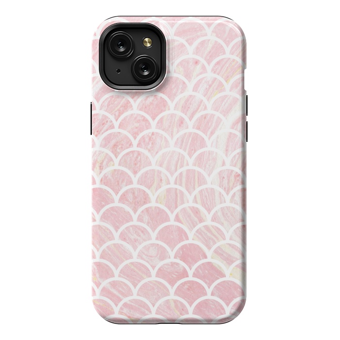 iPhone 15 Plus StrongFit Pink marble by Julia Badeeva