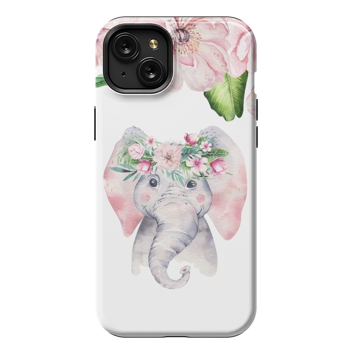 iPhone 15 Plus StrongFit Flower Elephant by  Utart