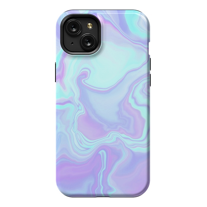 iPhone 15 Plus StrongFit turquoise and purple marble art by Jms