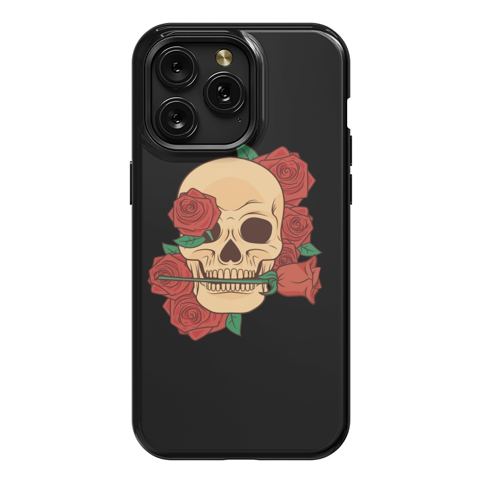 iPhone 15 Pro Max StrongFit RED ROSE SKULL BABY by MALLIKA
