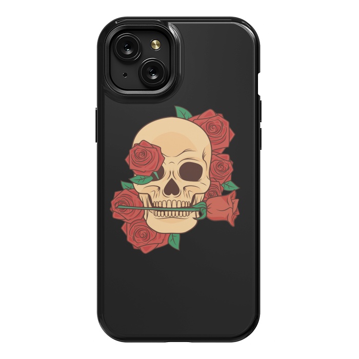 iPhone 15 Plus StrongFit RED ROSE SKULL BABY by MALLIKA